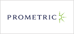 Prometric logo, with the company name in navy blue and a green star design.