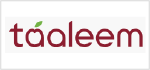 Taaleem logo with a leaf symbol, representing educational services